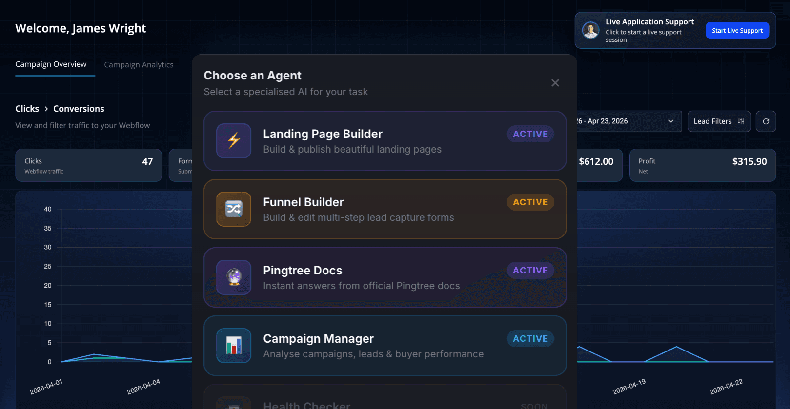 Build funnels and routing with Pingtree Copilot