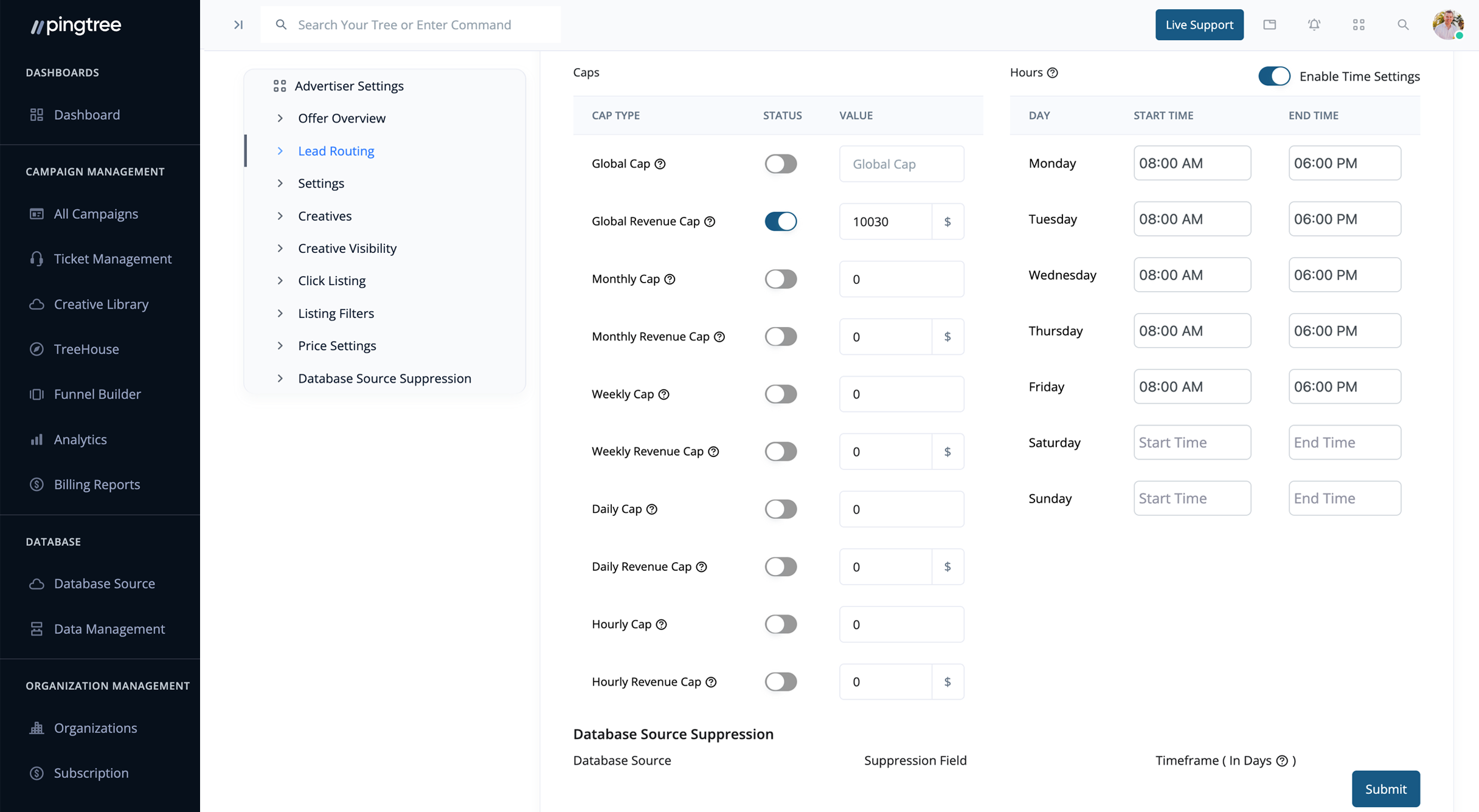 Pingtree advanced routing methods