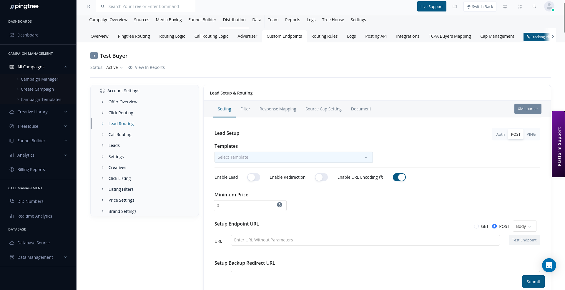 Endpoint configuration wizard with field mapping